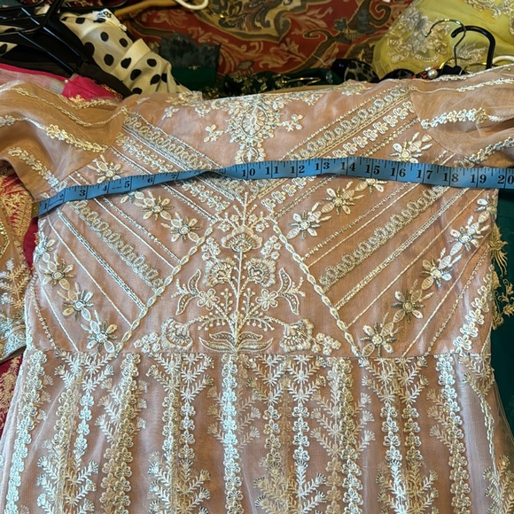 Pakistani baroque long dress - 2 piece NEW - Picture 4 of 5